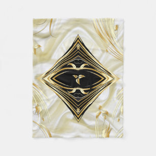 Silber oder Gold Abstrakte Blume auf - Seide und K Fleecedecke