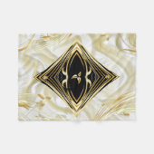 Silber oder Gold Abstrakte Blume auf - Seide und K Fleecedecke (Vorderseite (Horizontal))