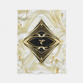 Silber oder Gold Abstrakte Blume auf - Seide und K Fleecedecke (Vorderseite)