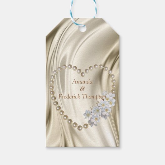 Silber oder Gold Abstrakte Blume auf - Seide und K Geschenkanhänger (Vorderseite)