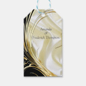 Silber oder Gold Abstrakte Blume auf - Seide und K Geschenkanhänger (Vorderseite)