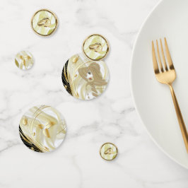 Silber oder Gold Abstrakte Blume auf - Seide und K Konfetti