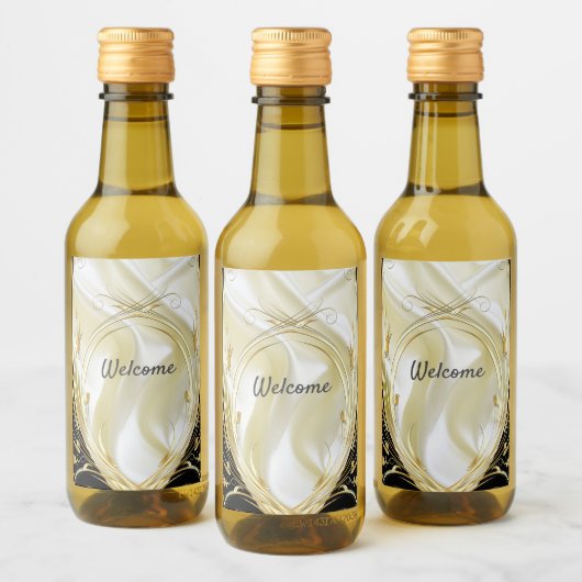 Silber oder Gold Abstrakte Blume auf - Seide und K Weinetikett (Flaschen)