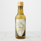 Silber oder Gold Abstrakte Blume auf - Seide und K Weinetikett (Vorderseite)