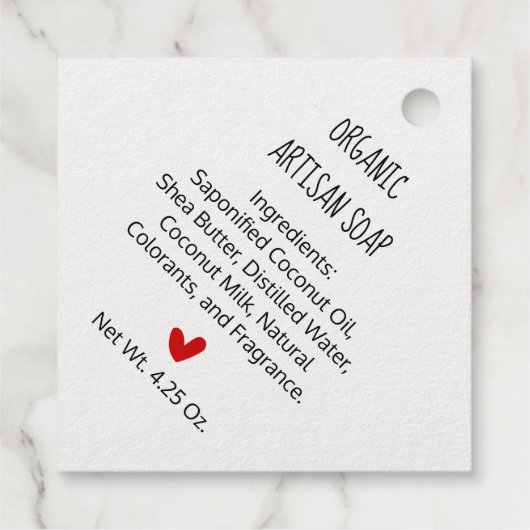 Silber- oder Goldskripttypografie aus Liebe Geschenkanhänger (Rückseite)