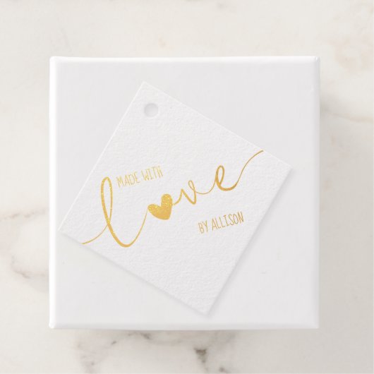 Silber- oder Goldskripttypografie aus Liebe Geschenkanhänger (Mit Box)