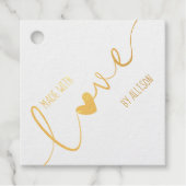 Silber- oder Goldskripttypografie aus Liebe Geschenkanhänger (Vorderseite)