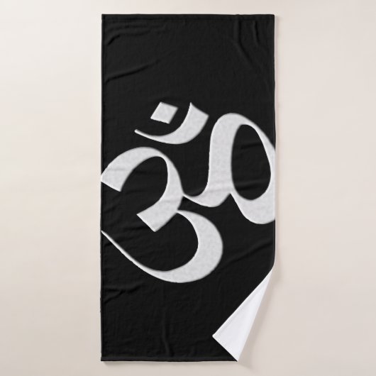 Silber Om  Badehandtuch (Badehandtuch)