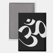 Silber Om  Magnet (Vorderseite/Rückseite)