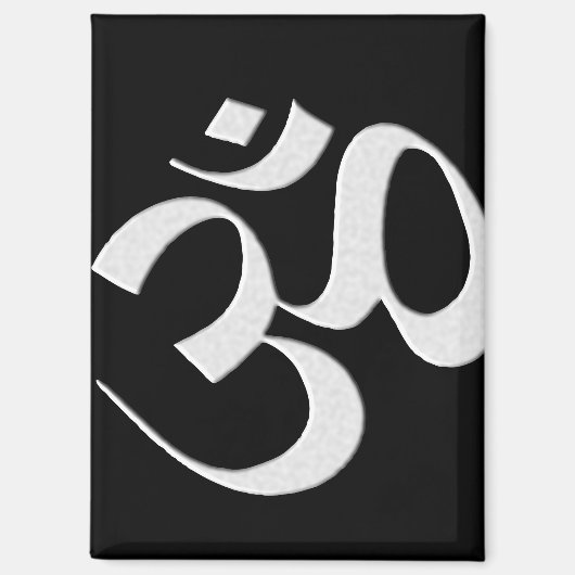 Silber Om  Magnet (Vorderseite)