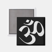 Silber Om Magnet (Vorderseite/Rückseite)