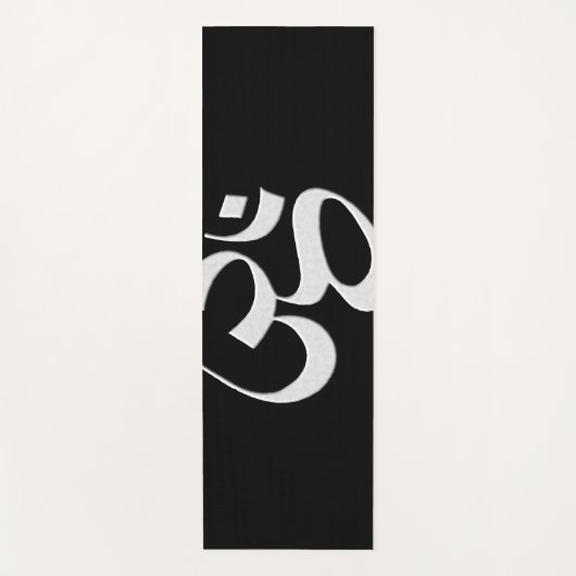 Silber Om  Yogamatte (Vorderseite)