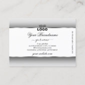 Silber-Oval-Rahmen für das Logo "Grau und Weiß" Visitenkarte (Rückseite)