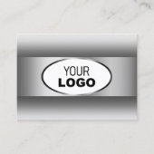 Silber-Oval-Rahmen für das Logo "Grau und Weiß" Visitenkarte (Vorderseite)