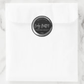 Silber Paint Black Body Butter Label Runder Aufkleber (Tasche)