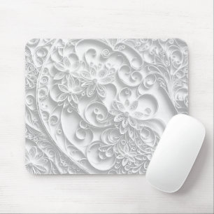 Silber Paper Quilling Daisy Design Mousepad