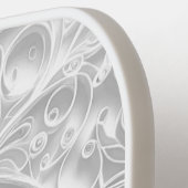 Silber Paper Quilling Daisy Design Pickleball Schläger (Linke Seite)