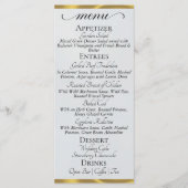 Silber Perle/Gold - Monogramm & Dankeschön-Menü Menükarte (Vorderseite)