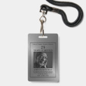 Silber/Personalisiertes Foto - Mitarbeiter-Auszeic Ausweis (Back with Lanyard)