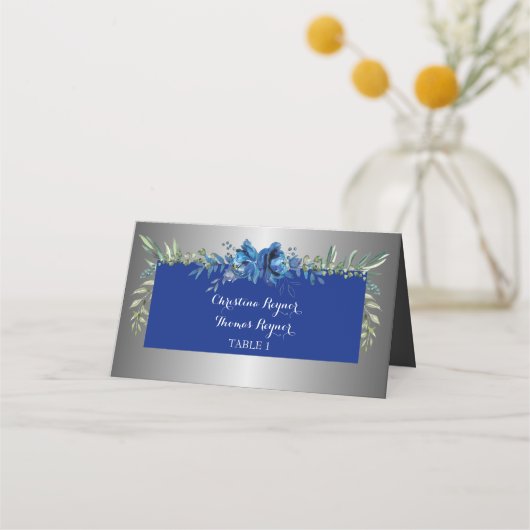 Silber-Petalen der Liebe geflochtene Platzkarte (Vorderseite)