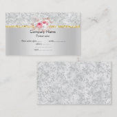 Silber pfirsichfarbene elegante Glanzlichtsparte Visitenkarte (Vorne/Hinten)