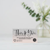 Silber Pinsel Schriftart rot Rosa Reihenfolge dank Visitenkarte (Stehend Vorderseite)