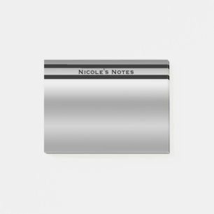Silber Platin Glanz Chic Modern Personalisiert Post-it Klebezettel
