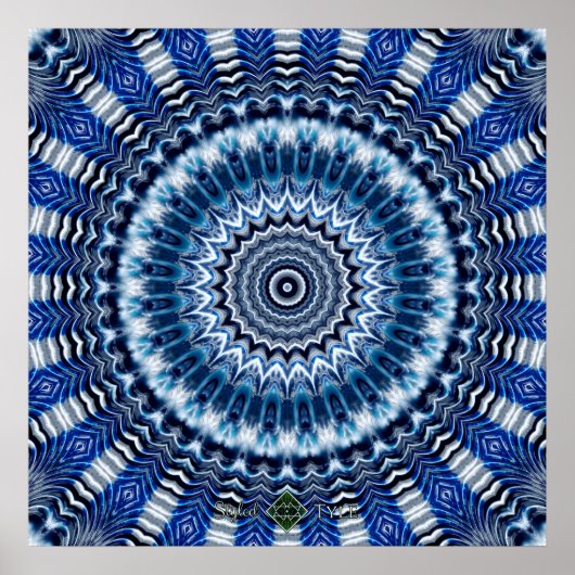 Silber plätschert Mandala Poster (Vorne)