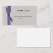 Silber-Platzkarte mit Lila Band Platzkarte (Vorne/Hinten)