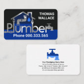 Silber Plumber Zuhause Piping Visitenkarte (Vorne/Hinten)