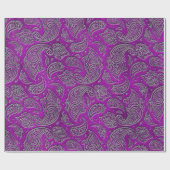 Silber prägeartiges Paisley-Muster auf lila Glas Geschenkpapier (Flach)