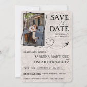 Silber Puerta Vallarta Passport Save The Date (Rückseite)