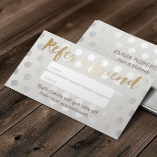 Silber-Punkt-Friseursalon der Empfehlungs-Karten-  Empfehlungskarte