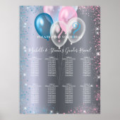 Silber-Rosa-blaues Geschlecht zeigt Sitzplakette i Poster (Vorne)