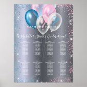 Silber-Rosa-blaues Geschlecht zeigt Sitzplakette i Poster (Vorne)