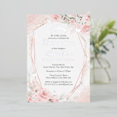 Silber Rosa Blush Butterfly Blumenkohl Folieneinladung (Stehend vorne)