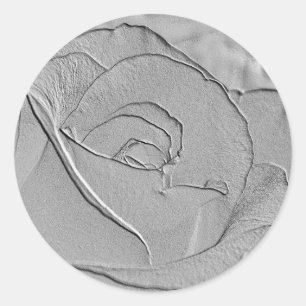 Silber-Rose 1 Runder Aufkleber