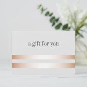 Silber | Rose Gold Elegante Geschenkkarte (Stehend Vorderseite)