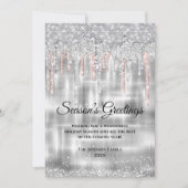 Silber-Rose Weihnachtsgold Glitzer Tropfen (Vorderseite)