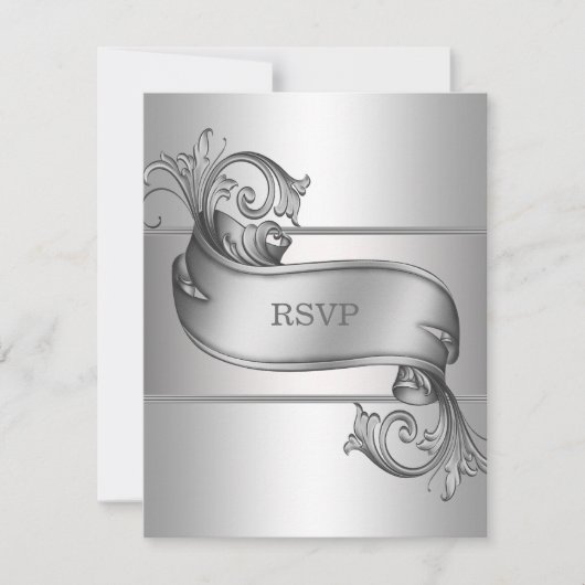 Silber RSVP Karte (Vorderseite)