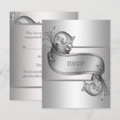 Silber RSVP Karte (Vorne/Hinten)