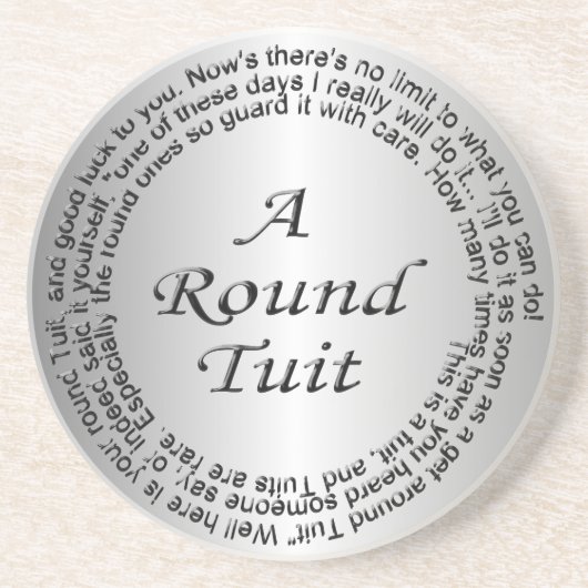 Silber-Rundrohr Sandstein Untersetzer (Vorne)