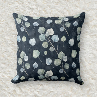 Silber-Sage-Zitterpappel-Aquarellmuster Kissen