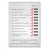 silber sagte er, sie sagte Brautparty-Spielkarte Tischnummer (Rückseite)