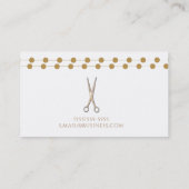 Silber-Schere für Haarstühle Minimal Rose Gold Visitenkarte (Rückseite)