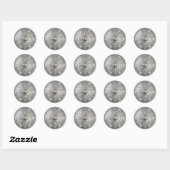 Silber Schild 9 Runder Aufkleber (Blatt)