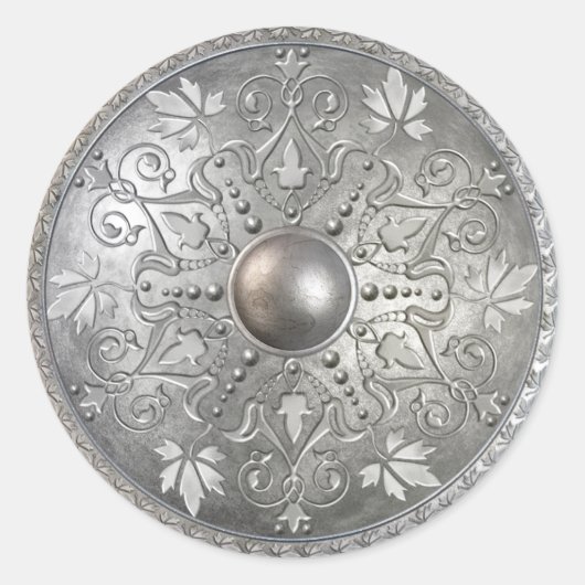 Silber Schild 9 Runder Aufkleber (Vorderseite)