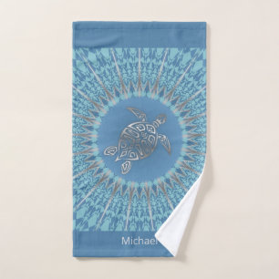 "Silber-Schildkröten-Radiance" Tropisches Mandal Handtuch