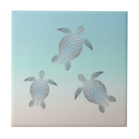 Silber-Schildkrötenstrand Fliese (Vorderseite)