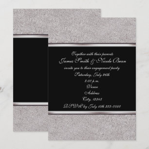 Silber-Schimmer & Schwarze elegante Event-Einladun Einladung